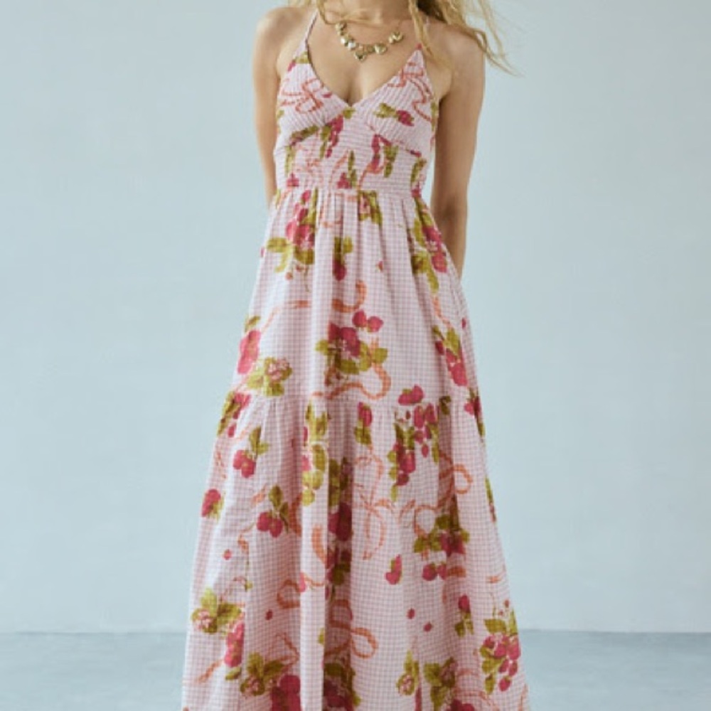 Urban Outfitters Pink Floral Maxi Dress